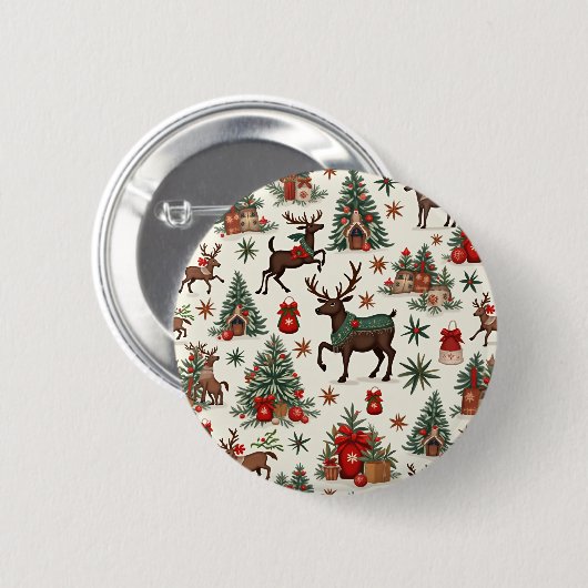 Kerstknoppen Ronde Button 5,7 Cm (Voorkant /achterkant)