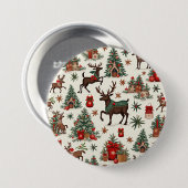 Kerstknoppen Ronde Button 7,6 Cm (Voorkant /achterkant)