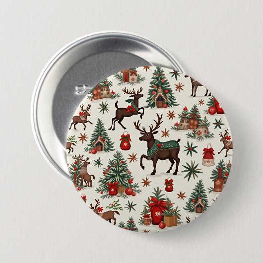 Kerstknoppen Ronde Button 7,6 Cm (Voorkant /achterkant)
