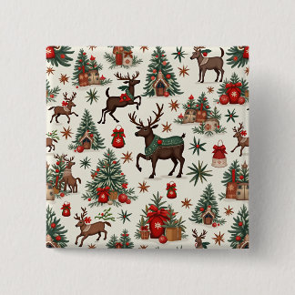 Kerstknoppen Vierkante Button 5,1 Cm