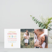 kerstknuffels twee foto's met een feestelijke kaar (Staand voorkant)