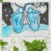 Kerstknuffels van de Yeti Theedoek (Gevouwen)