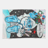 Kerstknuffels van de Yeti Theedoek (Horizontaal)