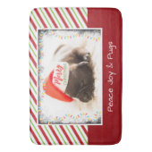 Kerstknuppel in Santa Hat met kerstlampjes Badmat (Voorkant Verticaal)