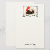 Kerstknuppel in Santa Hat met kerstlampjes Briefpapier (Voorkant / Achterkant)