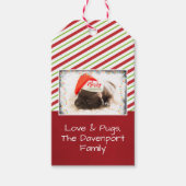 Kerstknuppel in Santa Hat met kerstlampjes Cadeaulabel (Voorkant)