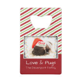 Kerstknuppel in Santa Hat met kerstlampjes Creditkaart Flessenopener (Voorkant)