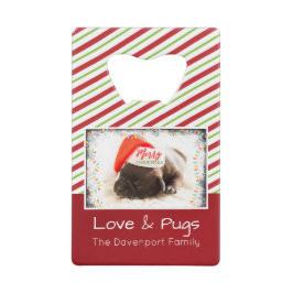 Kerstknuppel in Santa Hat met kerstlampjes Creditkaart Flessenopener