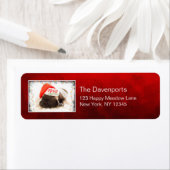 Kerstknuppel in Santa Hat met kerstlampjes Etiket (Insitu)