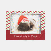 Kerstknuppel in Santa Hat met kerstlampjes Fleece Deken (Voorkant (Horizontaal))