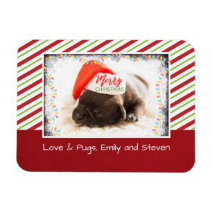 Kerstknuppel in Santa Hat met kerstlampjes Magneet