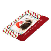 Kerstknuppel in Santa Hat met kerstlampjes Magneet (Linkerzijde)