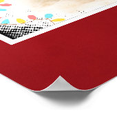 Kerstknuppel in Santa Hat met kerstlampjes Poster (Hoek)