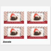 Kerstknuppel in Santa Hat met kerstlampjes Rechthoekige Sticker (Vel)