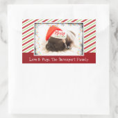 Kerstknuppel in Santa Hat met kerstlampjes Rechthoekige Sticker (Tas)