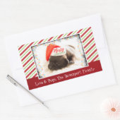 Kerstknuppel in Santa Hat met kerstlampjes Rechthoekige Sticker (Envelop)