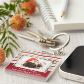 Kerstknuppel in Santa Hat met kerstlampjes Sleutelhanger (Voorkant Rechts)