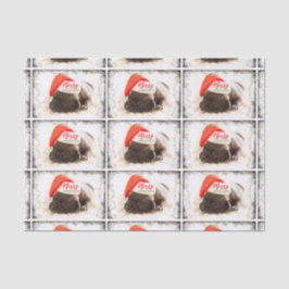 Kerstknuppel in Santa Hat met kerstlampjes Tissuepapier