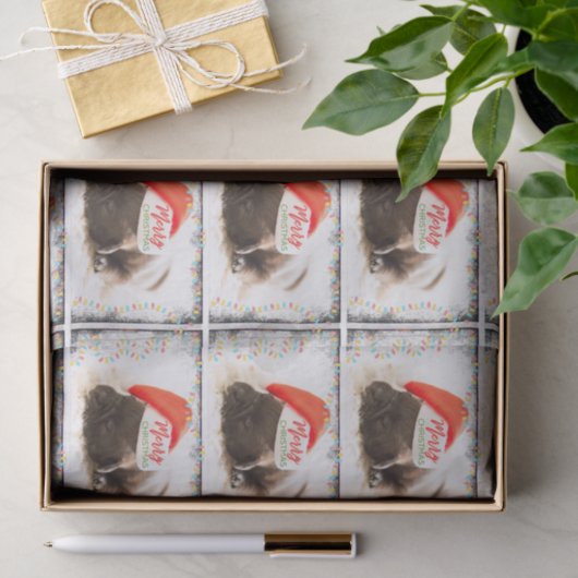 Kerstknuppel in Santa Hat met kerstlampjes Tissuepapier (Geschenk)