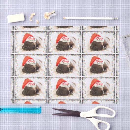 Kerstknuppel in Santa Hat met kerstlampjes Tissuepapier (Craft)