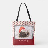 Kerstknuppel in Santa Hat met kerstlampjes Tote Bag (Achterkant)