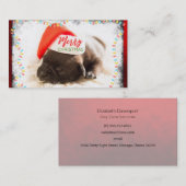 Kerstknuppel in Santa Hat met kerstlampjes Visitekaartje (Voorkant / Achterkant)