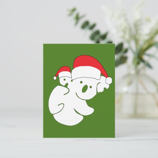 KerstKoala-Beren Briefkaart (Staand voorkant)