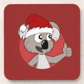 Kerstkoala-cartoon Bier Onderzetter (Voorkant)