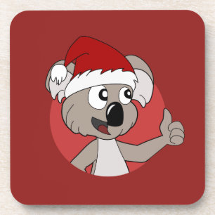 Kerstkoala-cartoon Bier Onderzetter