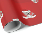Kerstkoala-cartoon Cadeaupapier (Rol Hoek)