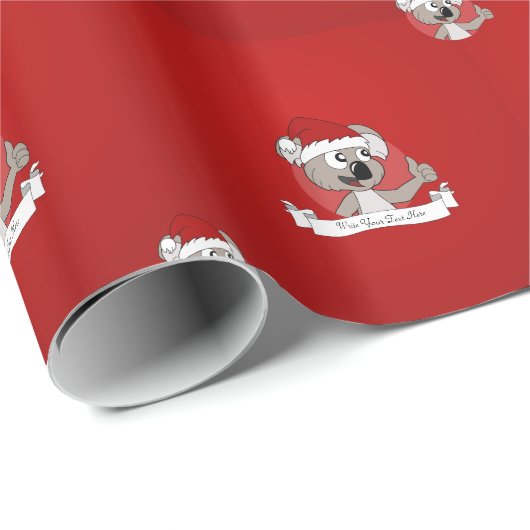 Kerstkoala-cartoon Cadeaupapier (Rol Hoek)