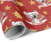 Kerstkoala-cartoon Cadeaupapier (Rol Hoek)