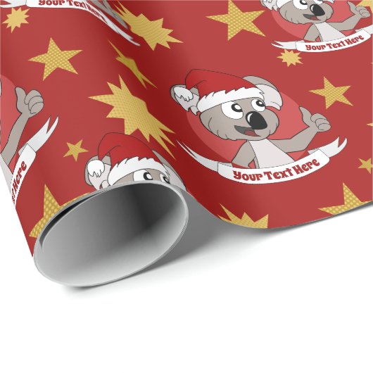 Kerstkoala-cartoon Cadeaupapier (Rol Hoek)