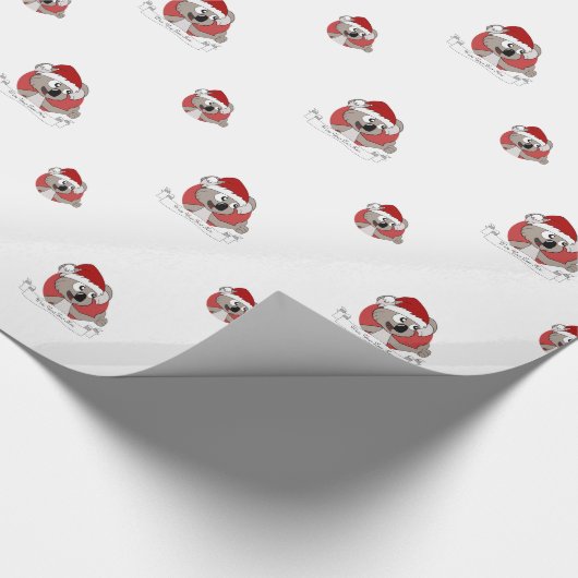 Kerstkoala-cartoon Cadeaupapier (Hoek)