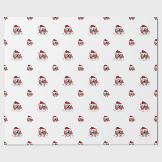 Kerstkoala-cartoon Cadeaupapier (Vlak)