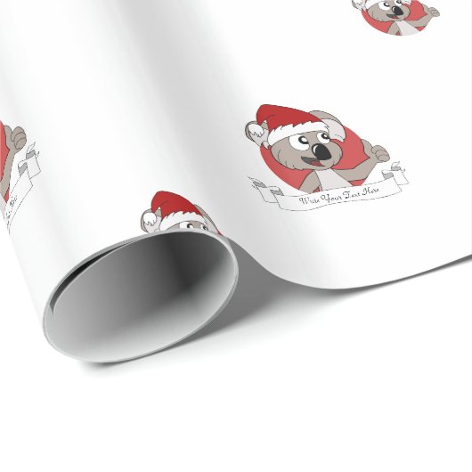Kerstkoala-cartoon Cadeaupapier (Rol Hoek)