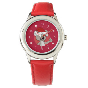 Kerstkoala-cartoon Horloge