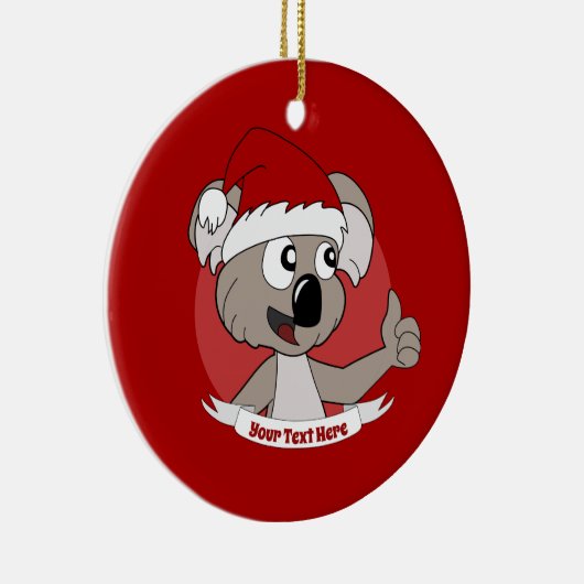 Kerstkoala-cartoon Keramisch Ornament (Rechts)