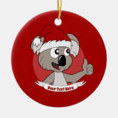 Kerstkoala-cartoon Keramisch Ornament (Voorkant)