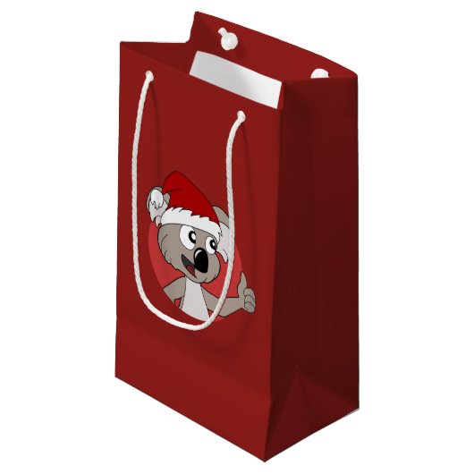 Kerstkoala-cartoon Klein Cadeauzakje (Voorkant Gekanteld)