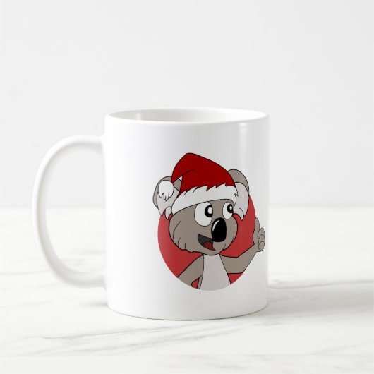 Kerstkoala cartoon koffiemok (Links)