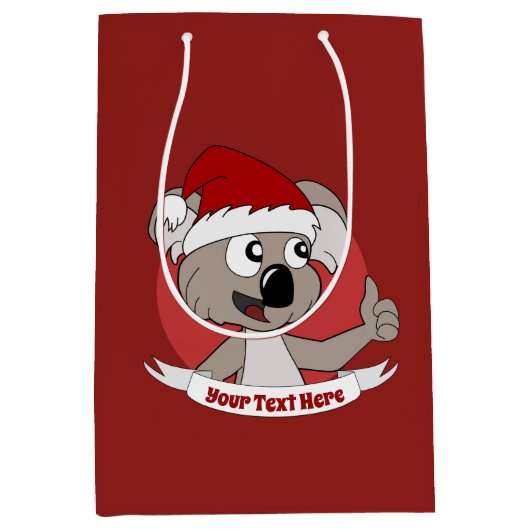 Kerstkoala cartoon middelmatige cadeautas (Voorkant)