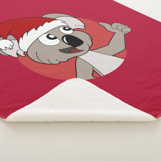 Kerstkoala-cartoon Sherpa Deken (3/4)