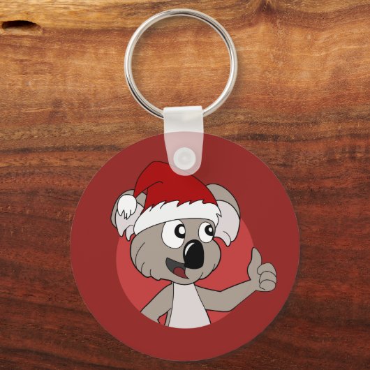 Kerstkoala-cartoon Sleutelhanger (Voorkant)