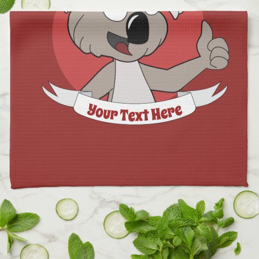 Kerstkoala-cartoon Theedoek (Gevouwen)