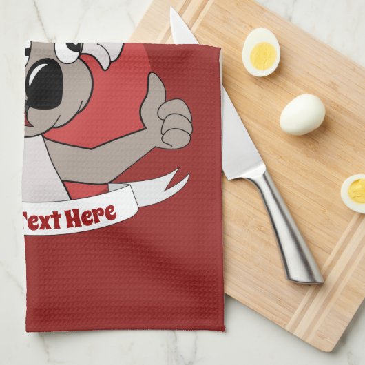 Kerstkoala-cartoon Theedoek (Quarter Fold)