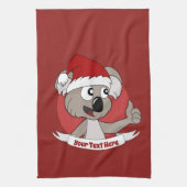 Kerstkoala-cartoon Theedoek (Verticaal)