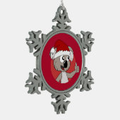 Kerstkoala-cartoon Tin Sneeuwvlok Ornament (Links)