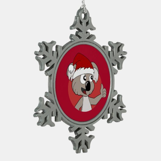 Kerstkoala-cartoon Tin Sneeuwvlok Ornament (Links)