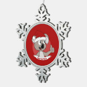 Kerstkoala-cartoon Tin Sneeuwvlok Ornament (Rechts)